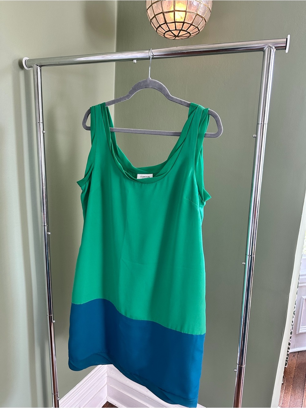 Thakoon Green & Teal Colorblock Tank